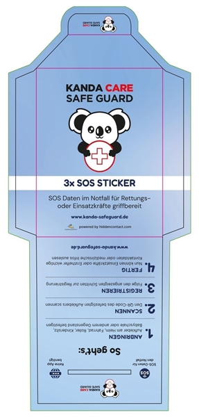Kanda SafeGuard, Notfall-QR-Sticker-Set (3 St�ck)