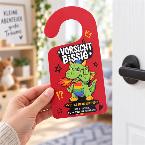 Senta - „Drachi, doppelseitiges Kinderzimmer-T�rschild